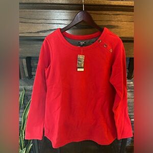 Izod Womens Sweater Pullover Crew Neck Red New With Tags Long Sleeve Lacoste  M